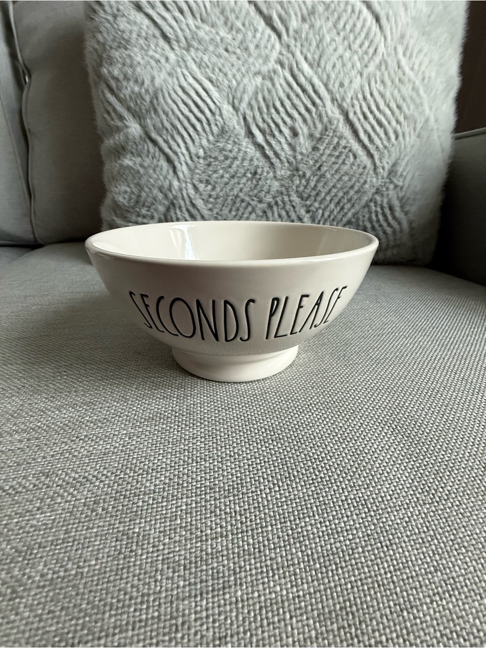 Rae Dunn Cream Ceramic Bowl with Black Lettering